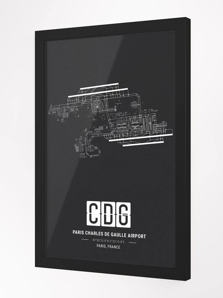Framed Airport CDG Premium Map On Matt Paper product image (2)