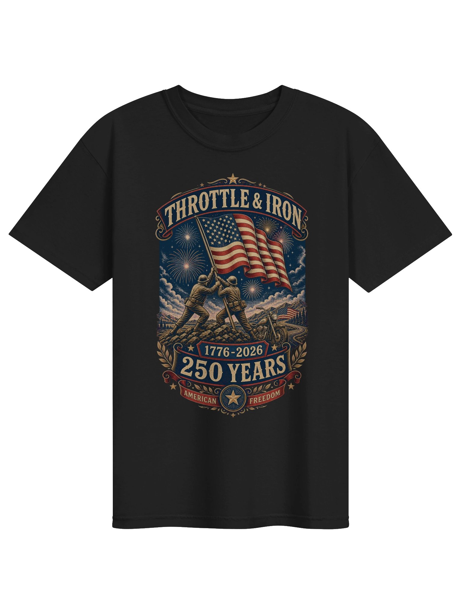 Throttle & Iron Americana 250th Anniversary Heavyweight Tee- Front Graphic product image (33)