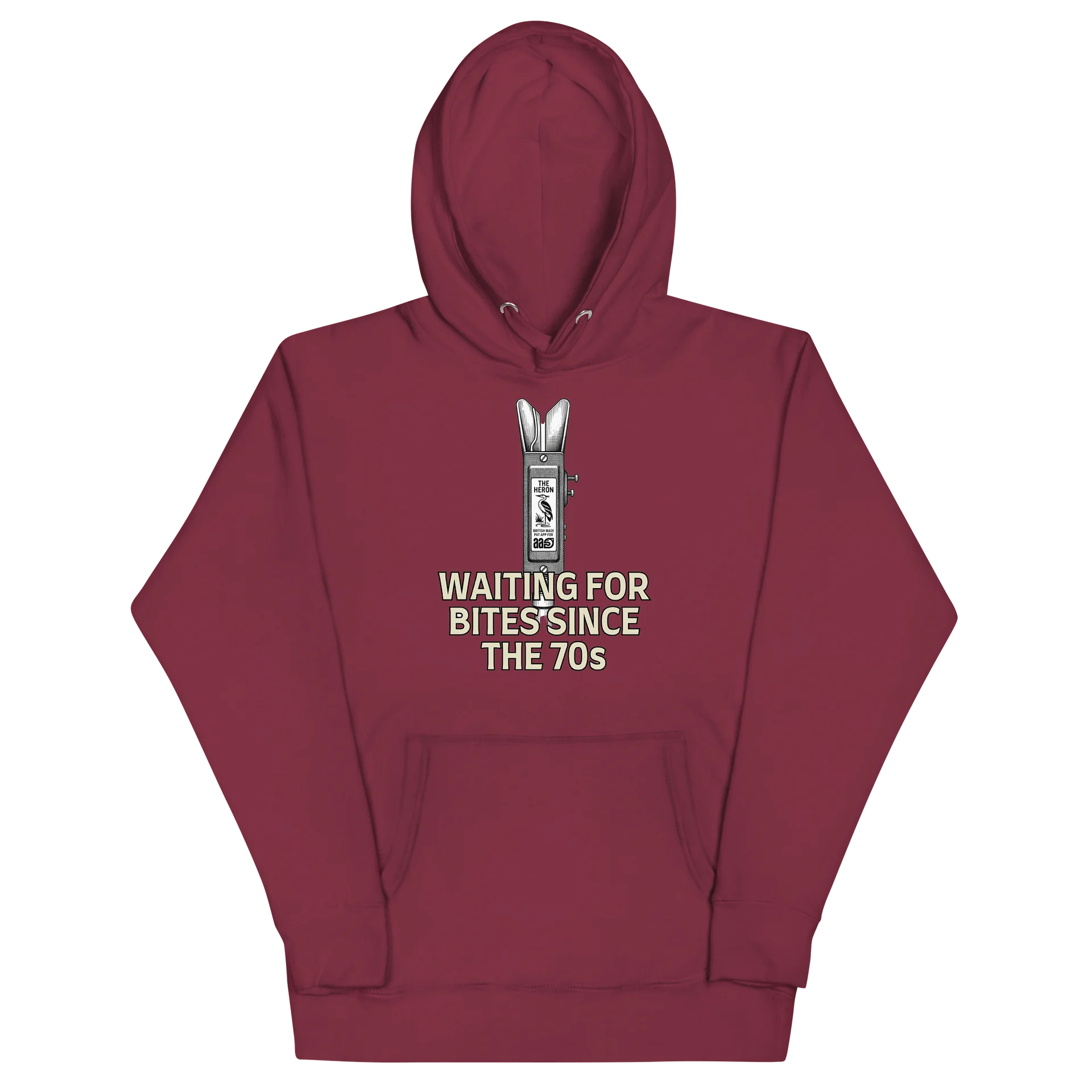 Heron Bite Indicator “Waiting For Bites Since The 70s” Hoodie product image (3)