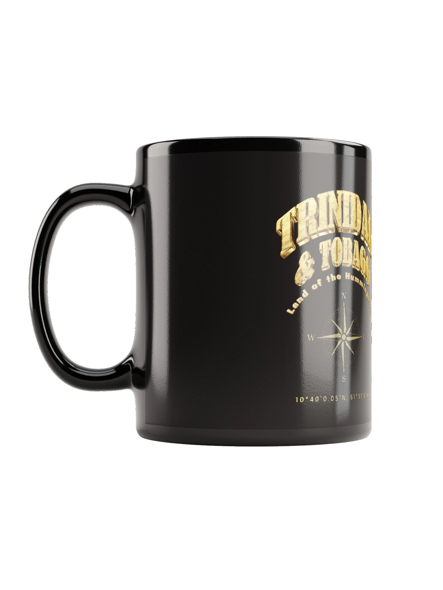 Compass - Trinidad and Tobago - Vintage Gold | Black Glossy Mug product image (4)