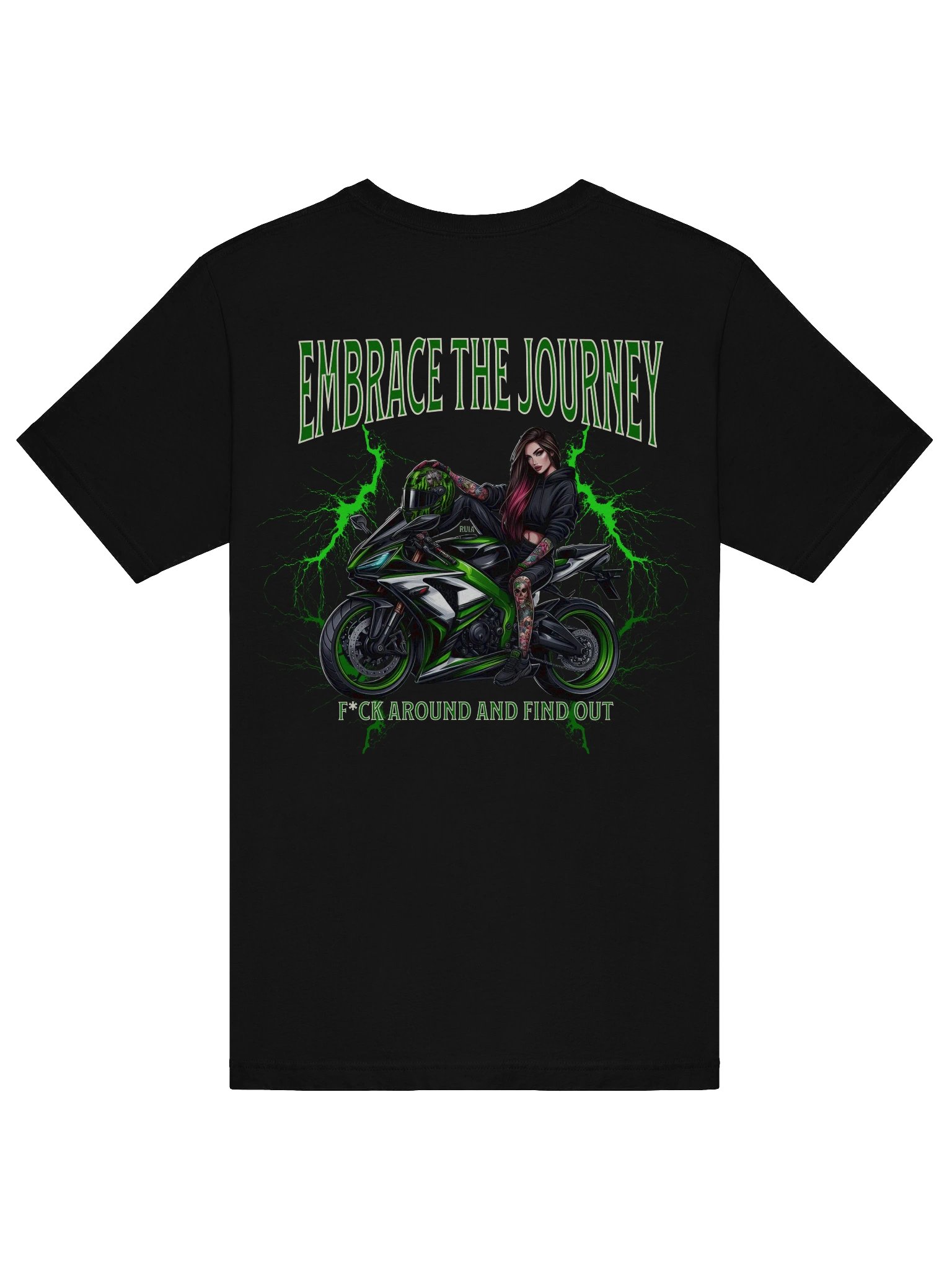 "Embrace The Journey" - Biker Chick - Green Bolt product image (7)