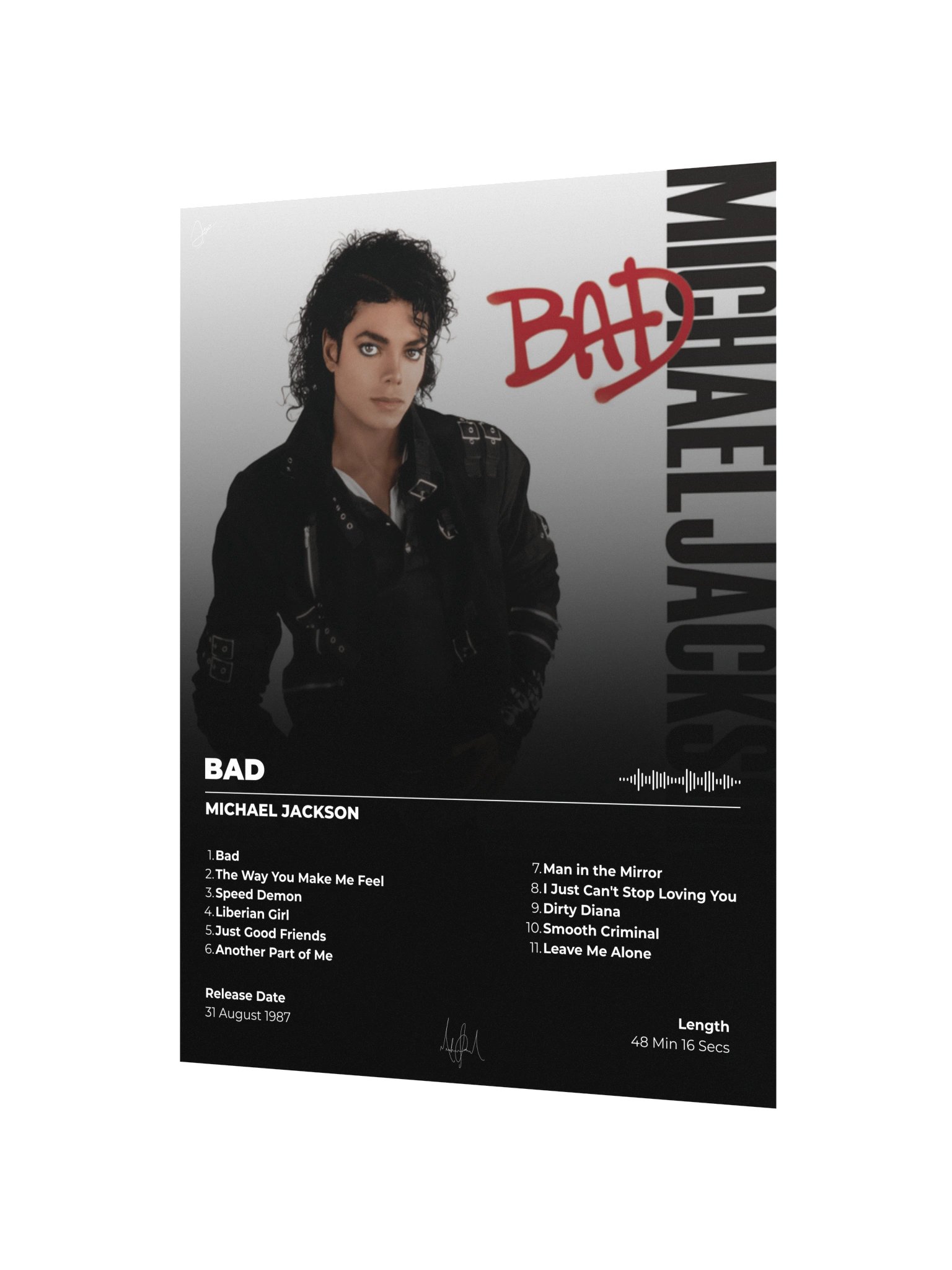 Michael Jackson BAD Album Poster product image (4)