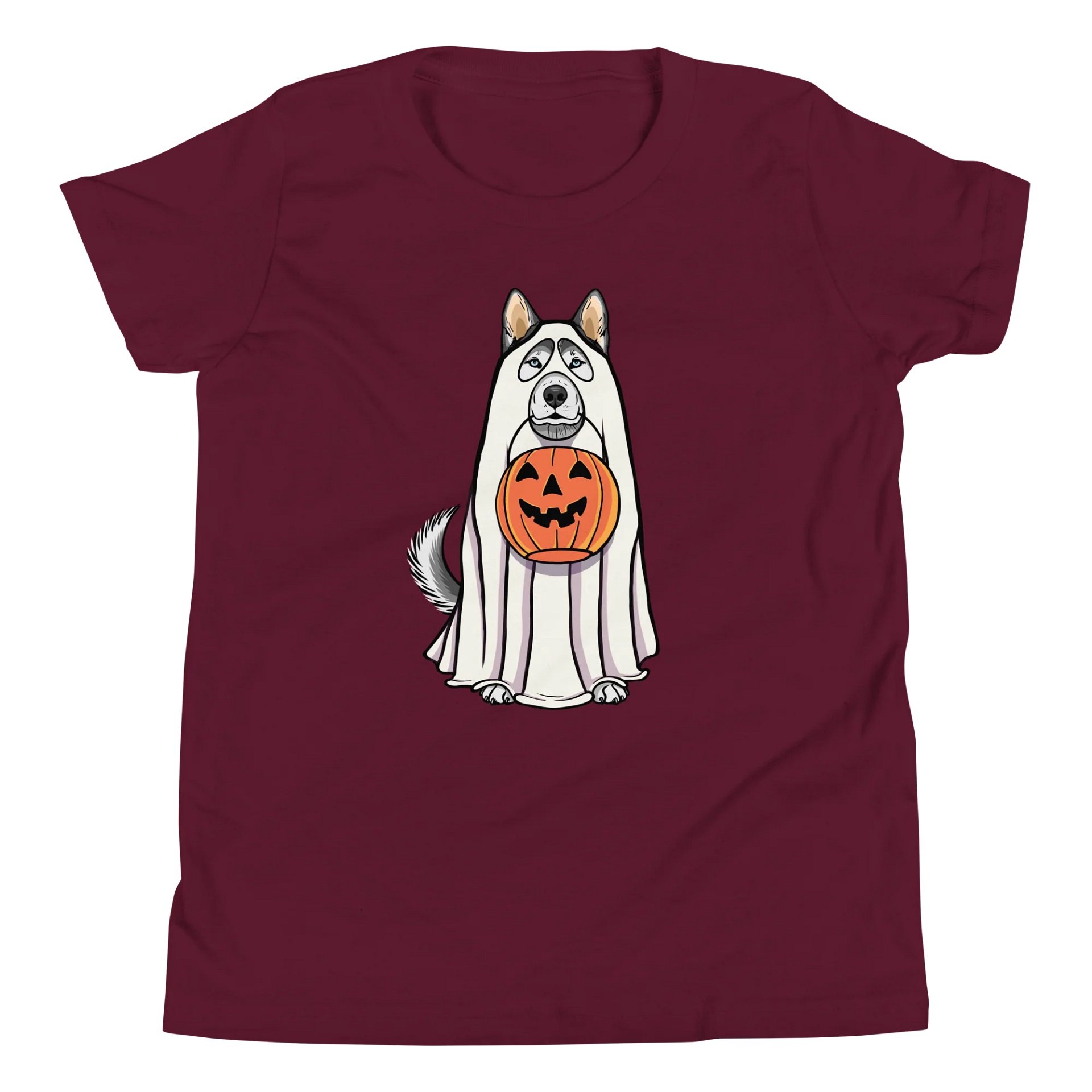 Halloween Siberian Husky(Gray) Youth T-Shirt product image (5)
