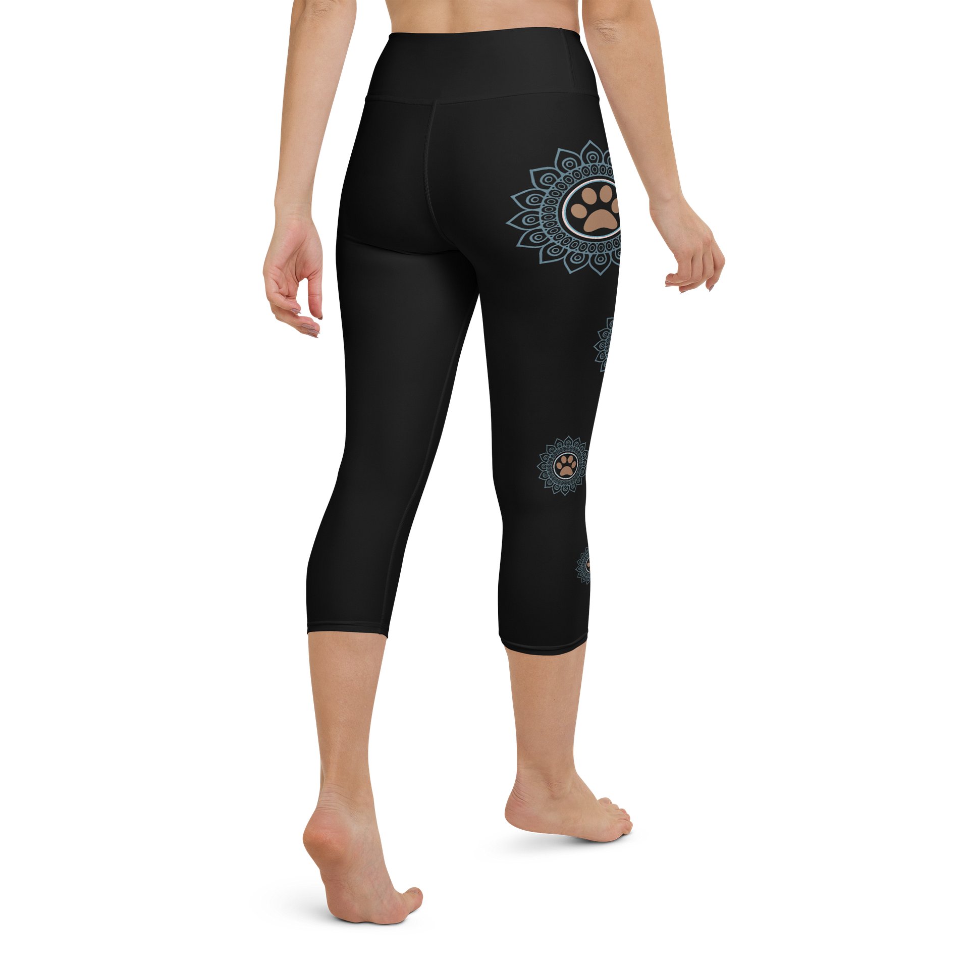 Paws and Reflect Mandala Paw Print Yoga Capri Leggings product image (6)