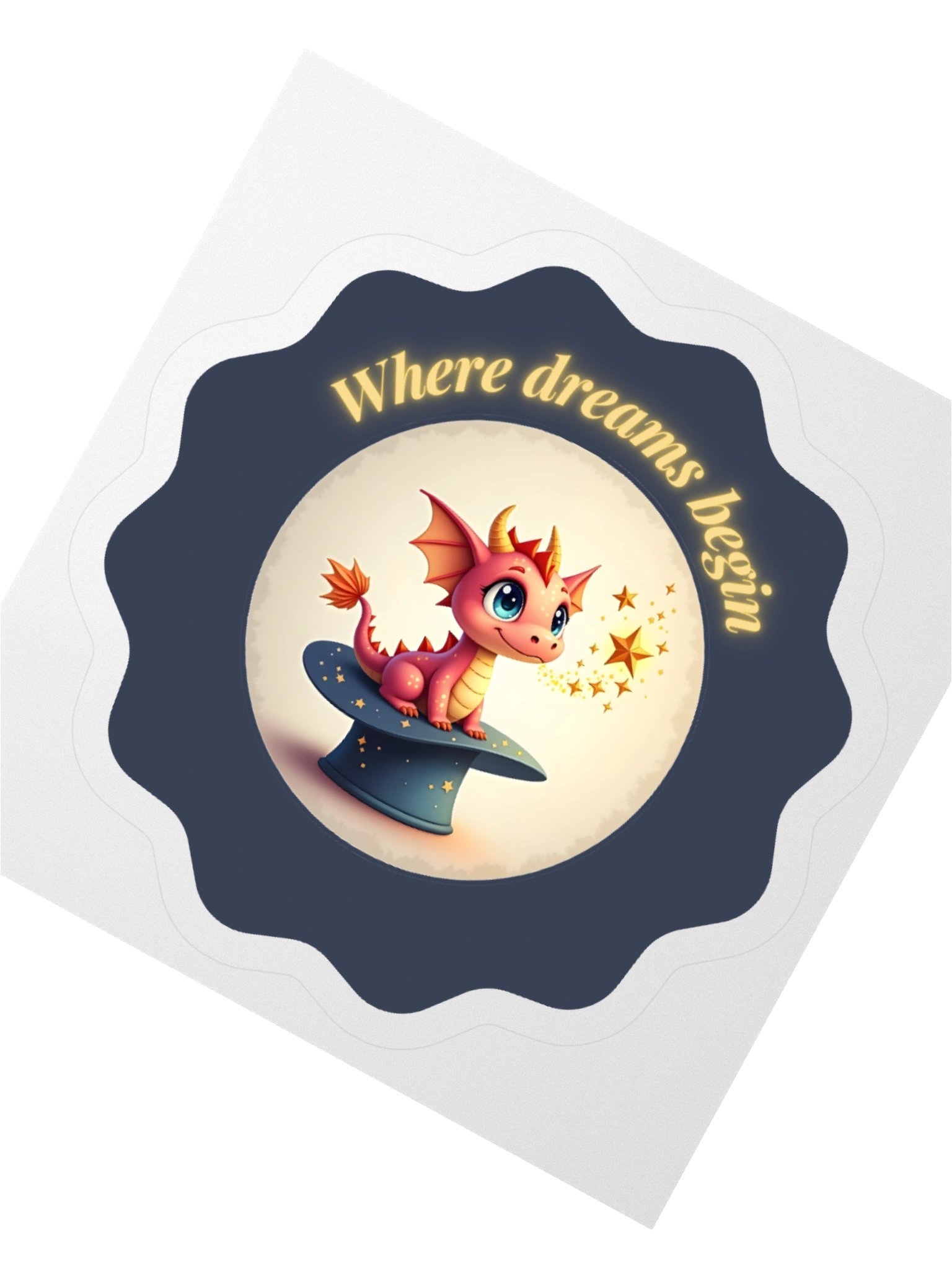 Where Dreams Begin – Cute Dragon Sticker product image (2)