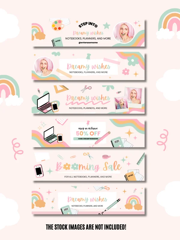 Whimsical MRR/PLR Etsy Banner Templates product image (2)