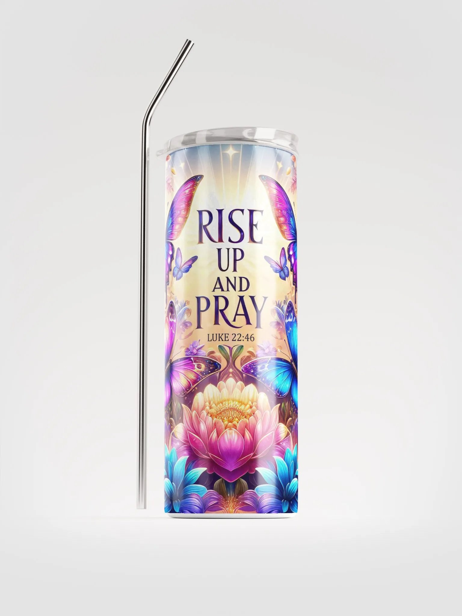 Rise Up and Pray Stainless Steel Tumbler - Luke 22:46 product image (2)