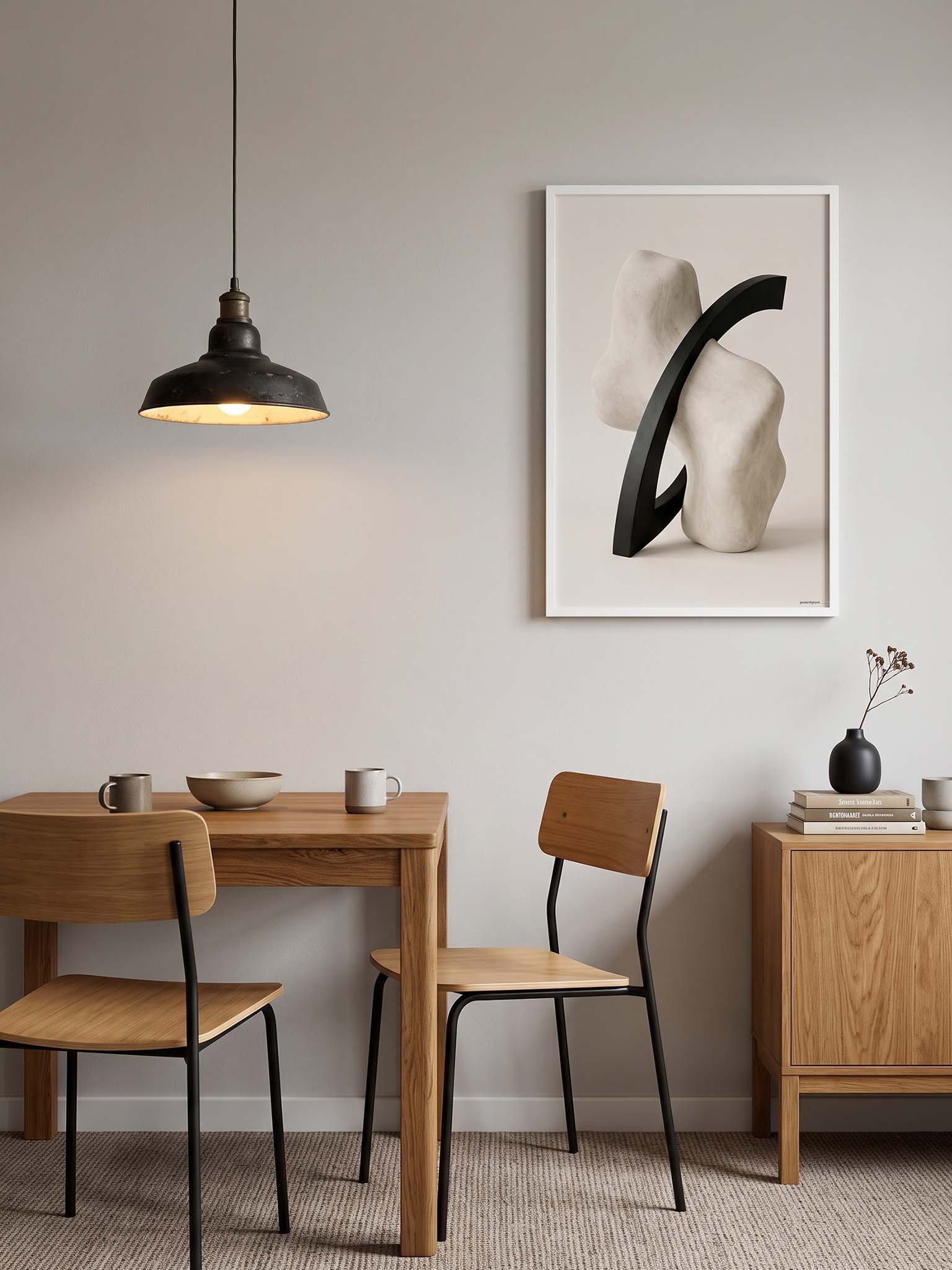 Black Arc & White Mass - Abstract Organic Sculptural Wall Art product image (49)