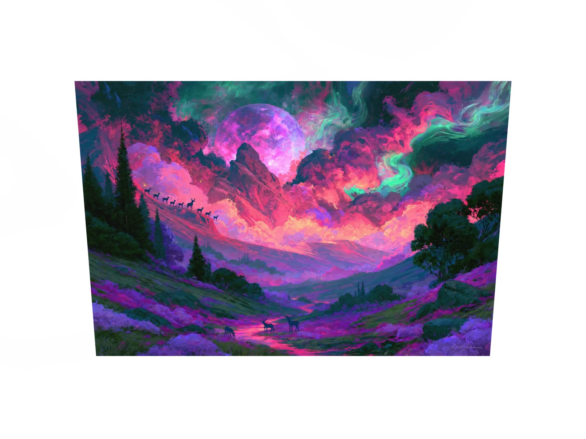 Neon Moon Landscape Art Print — Neon Moon Valley product image (2)