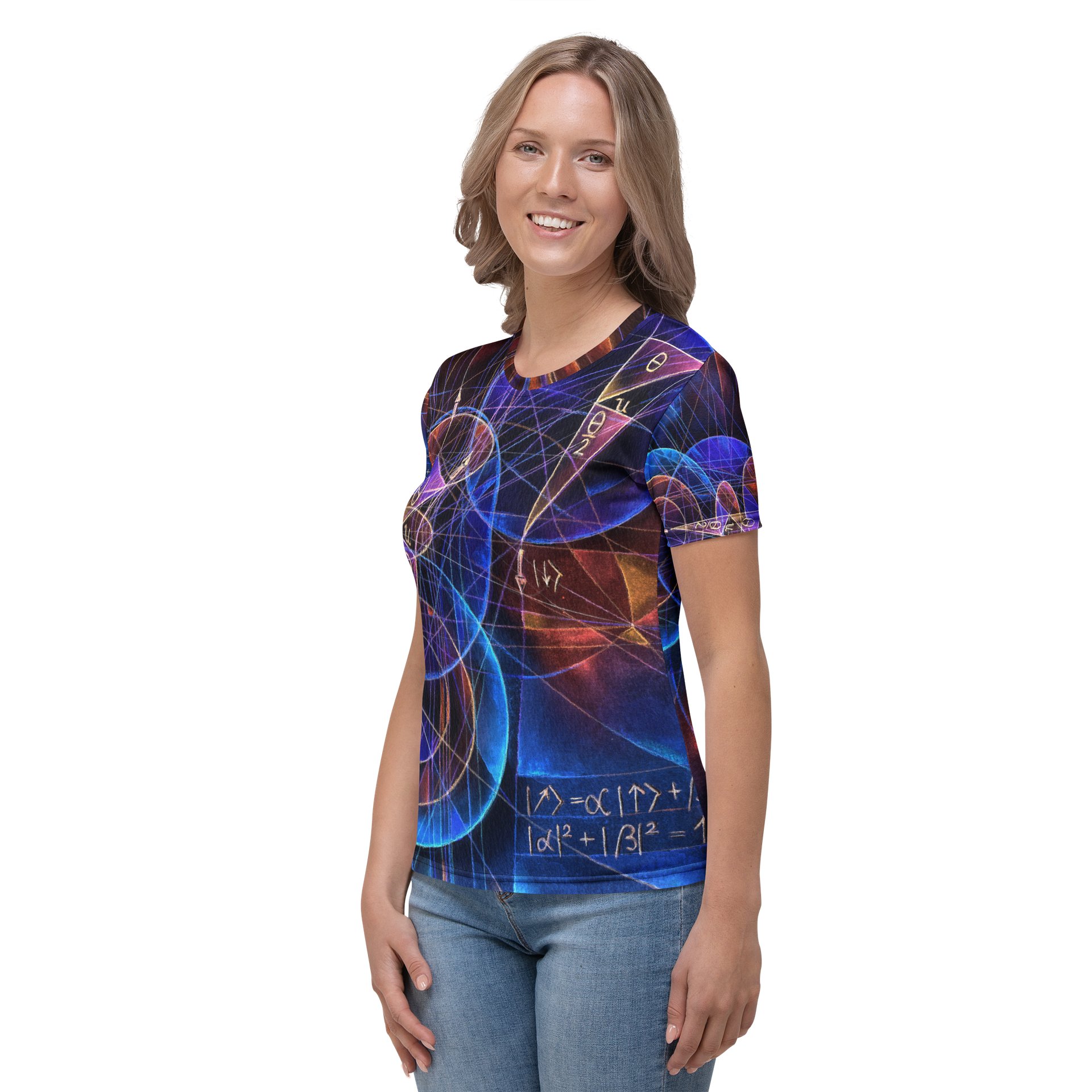 Spinning Projection - Quantum Physics Negative Art Women's Crew Neck T-Shirt product image (6)