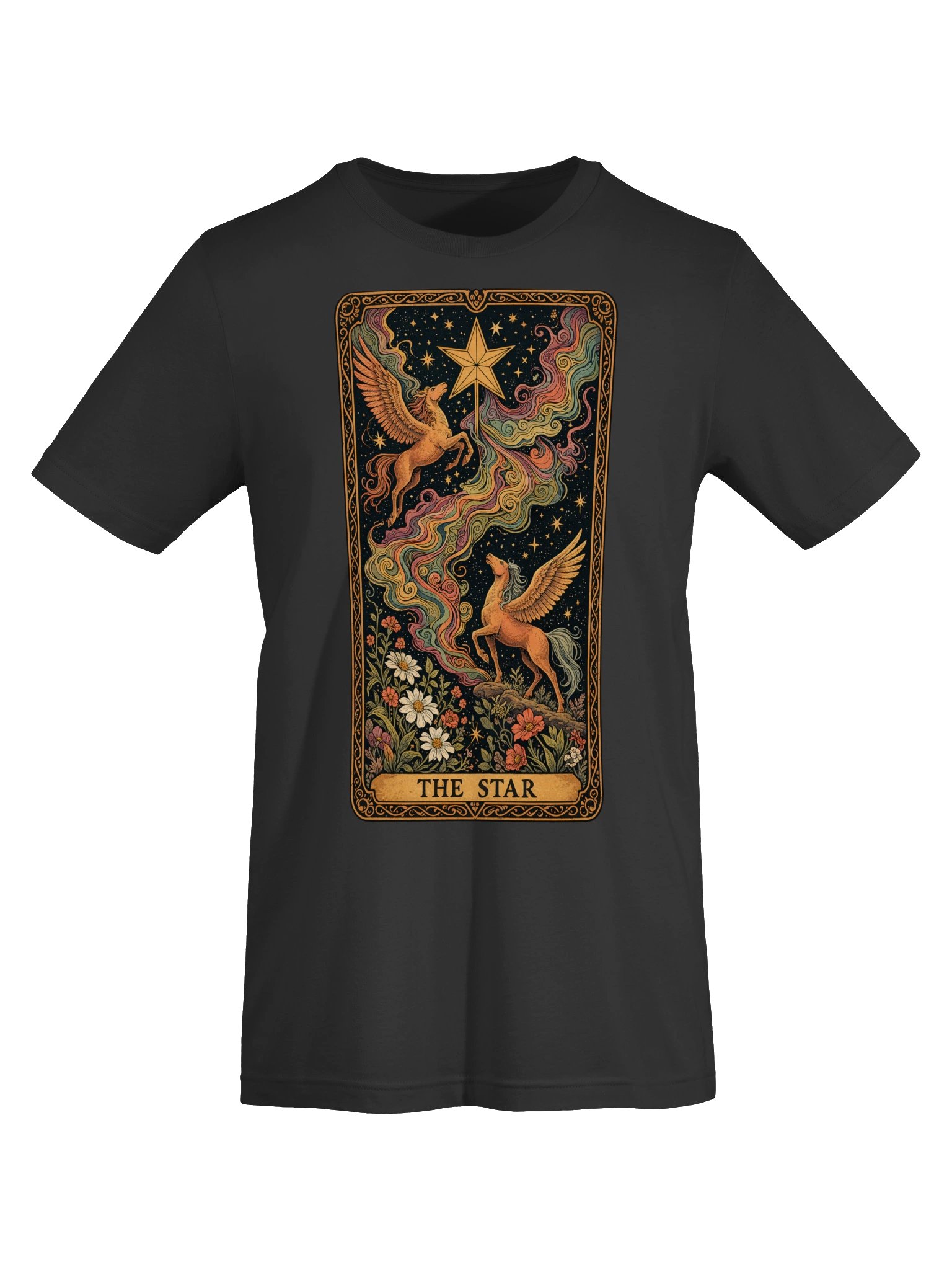 Star Card Tarot Shirt, Celestial Tee with Mystic Pegasus product image (6)