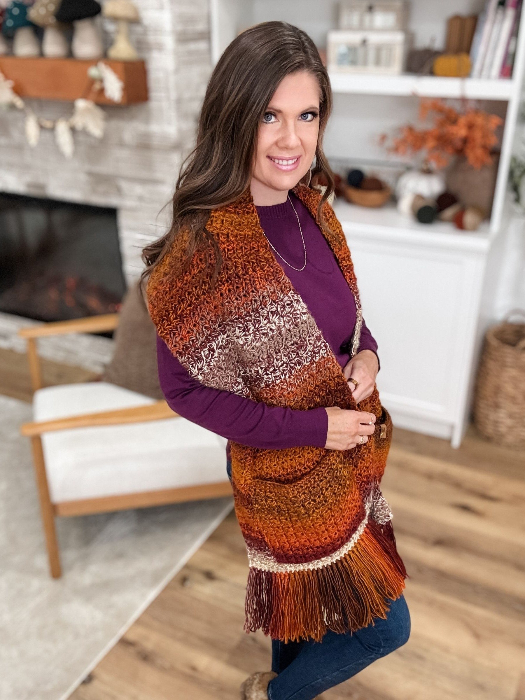 Chunky Suzette Pocket Shawl Crochet Pattern product image (7)