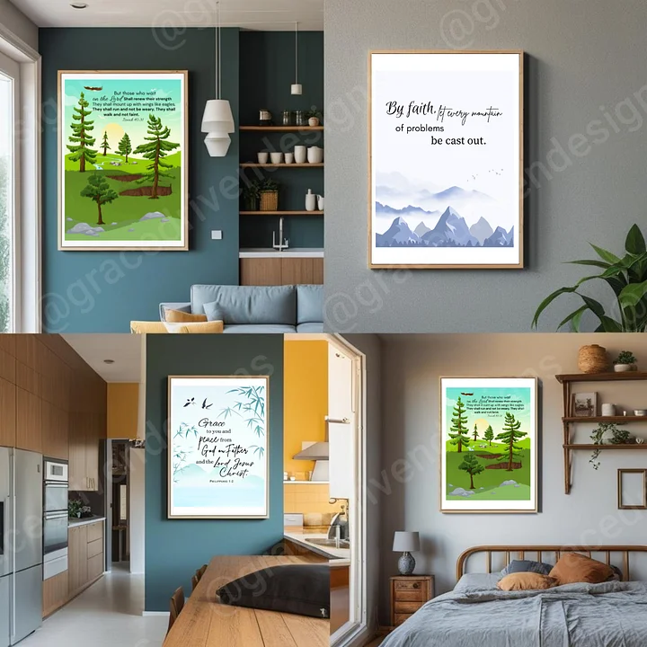 Set of 6 Nature-Themed Printable Inspiring Truths Wall Art | Scripture Wall Art | Digital Downloads + Freebies product image (2)
