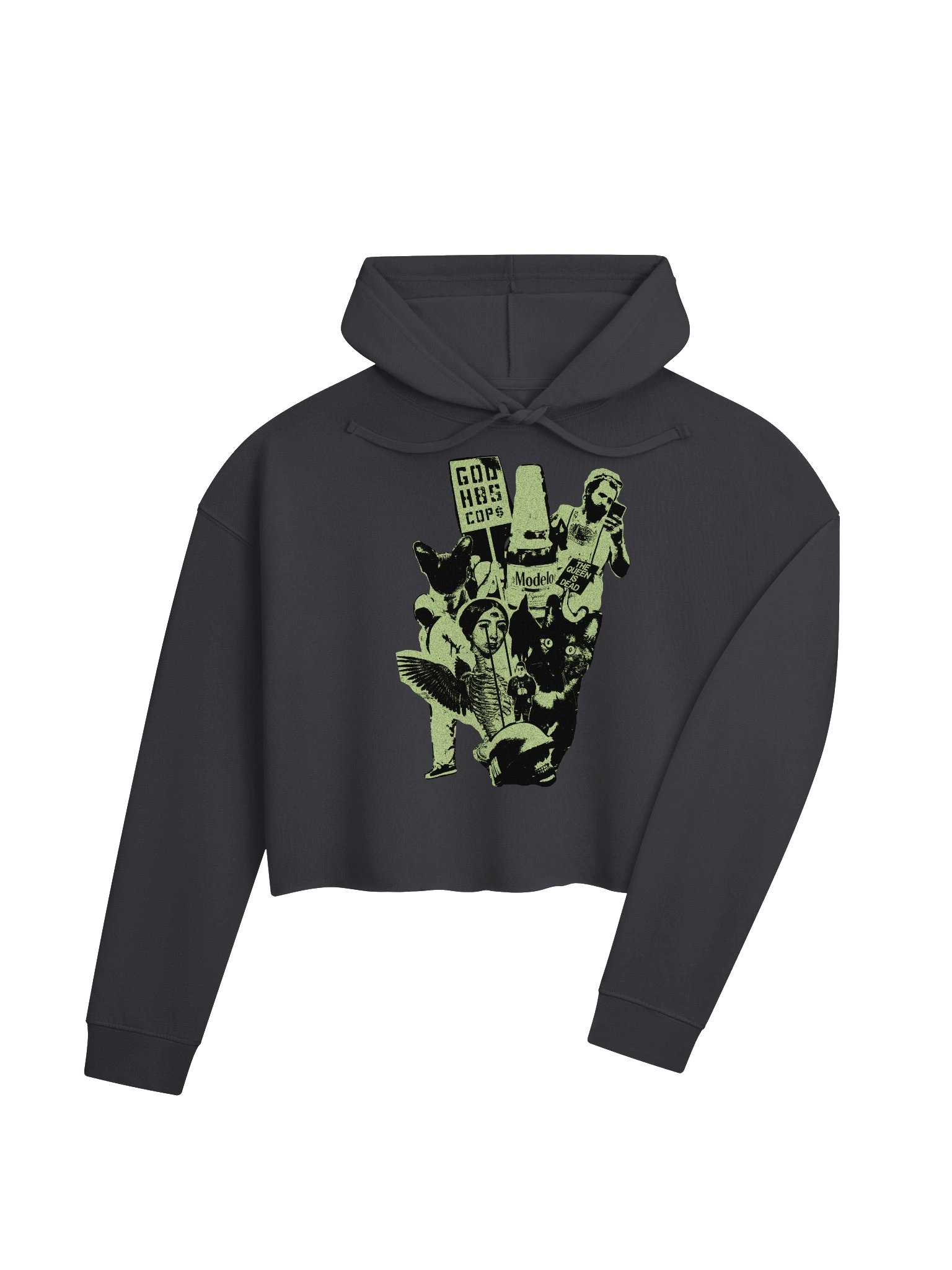 God Hates Collages Crop Hoodie product image (4)