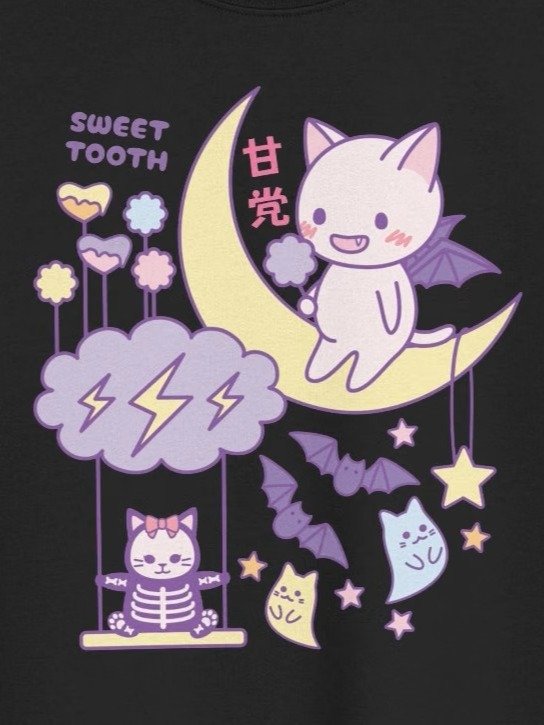Kawaii Bat Cat - Unisex Youth Heavyweight T-shirt product image (1)