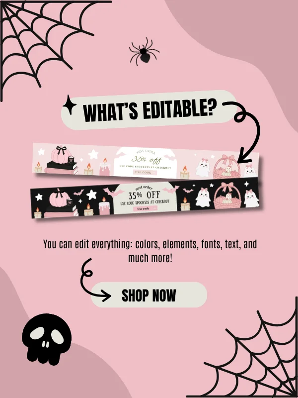 Coquette Halloween Etsy Order Receipt Banners product image (6)
