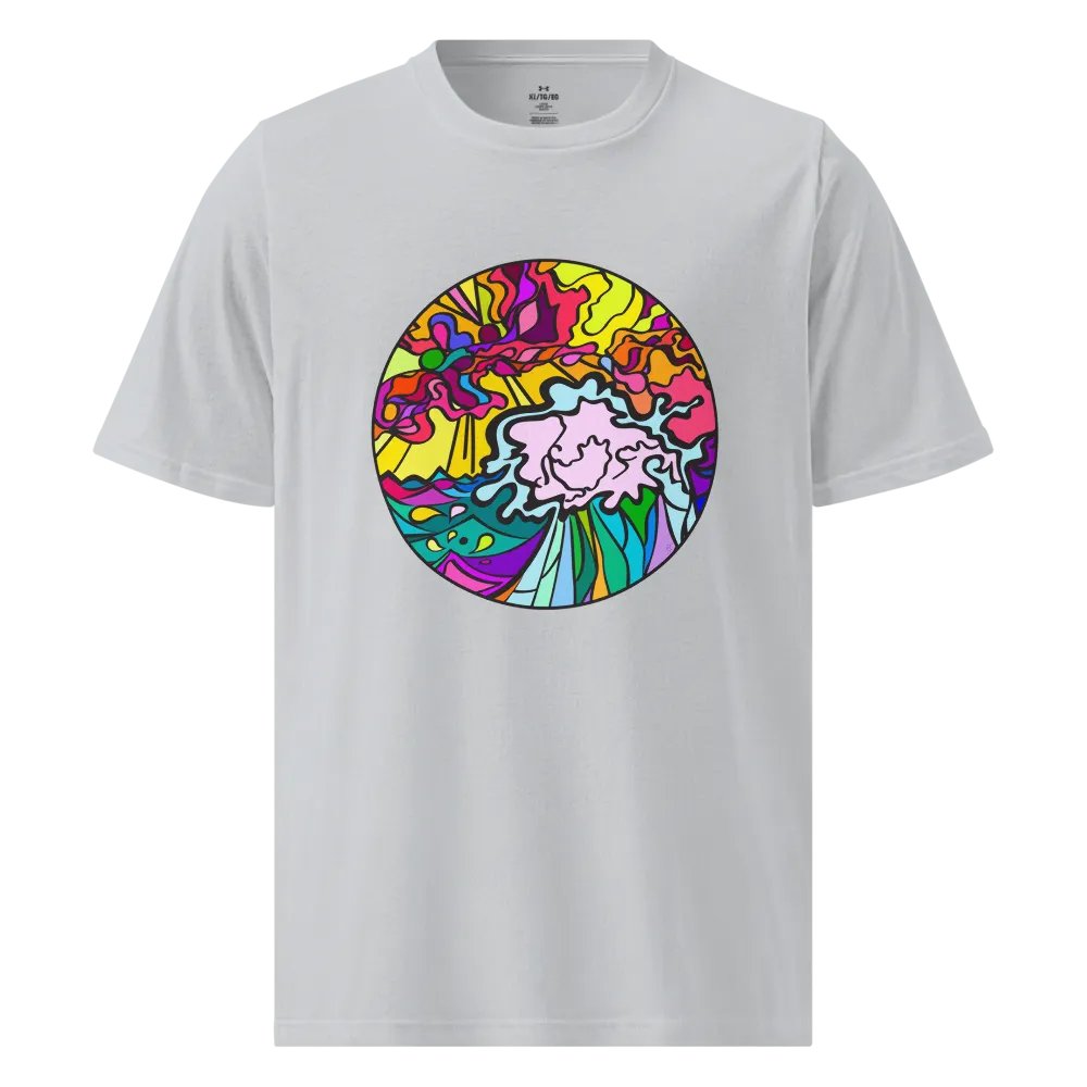 Vibrant Fluidity Abstract T-Shirt - Wave at Sunset product image (3)