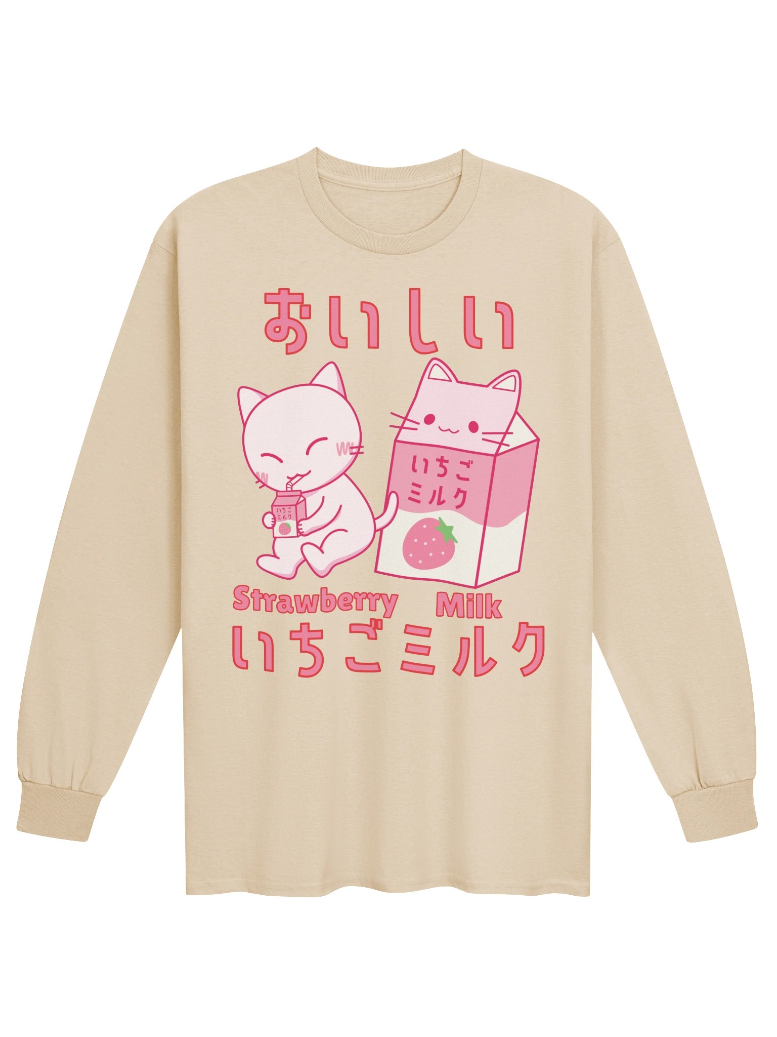 Strawberry Milk Cat - Unisex Adult Long Sleeve T-shirt product image (1)