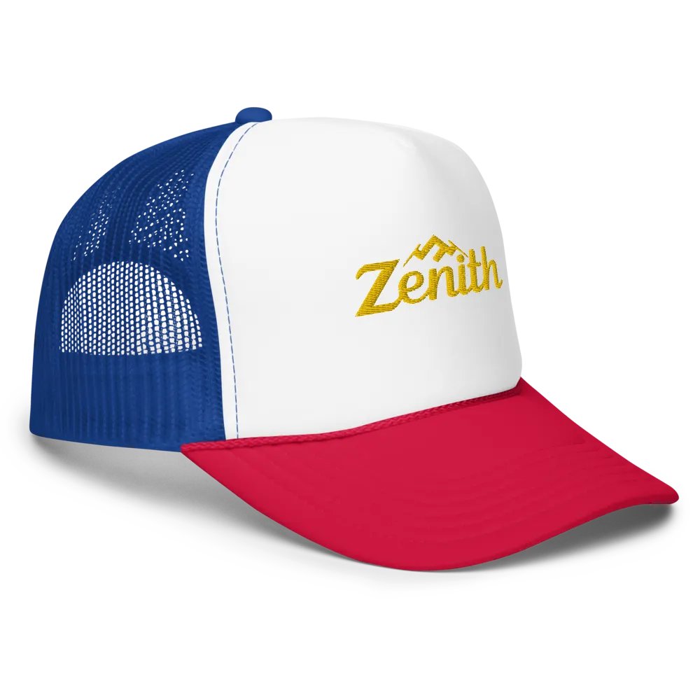 Retro Foam Trucker Hat with Embroidered ZENITH and Mountain Peak Design product image (5)