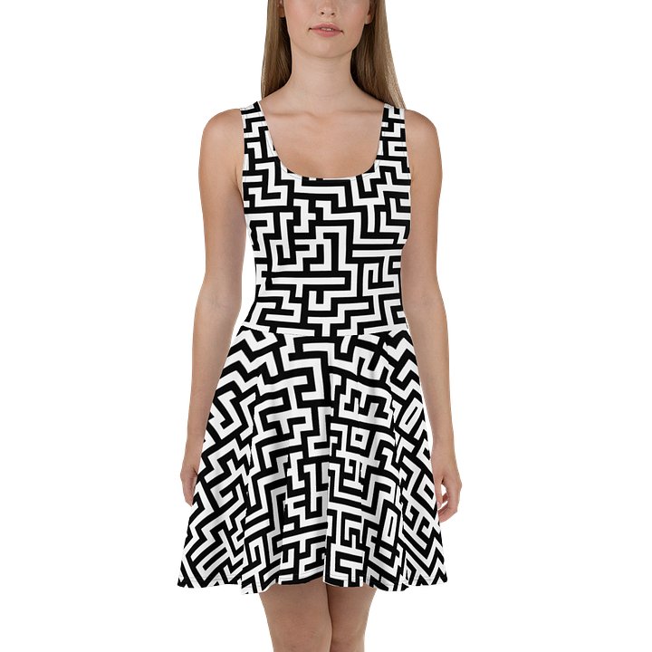 Maze Geometric Dress | Black and White product image (1)