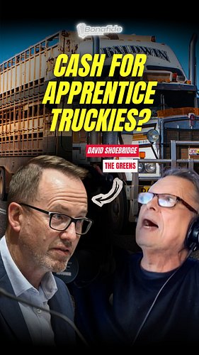 Greens Senator, David Shoebridge and I might not agree on everything, but incentivising young people to go into the trucking ...