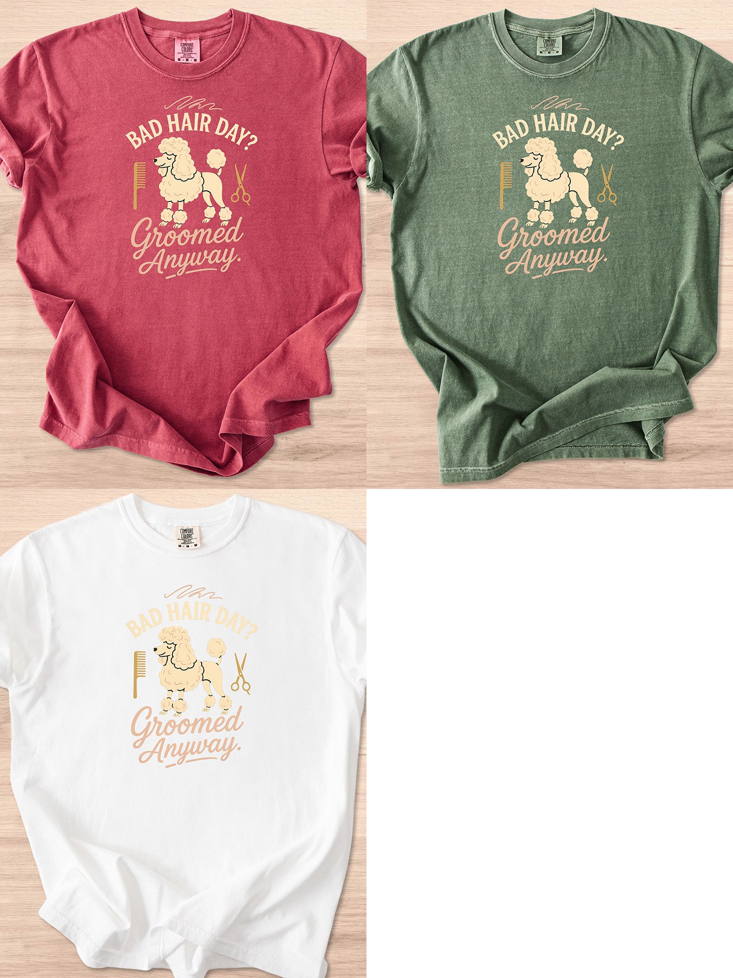 Bad Hair Day Groomed Anyway (Poodle) Tee product image (22)
