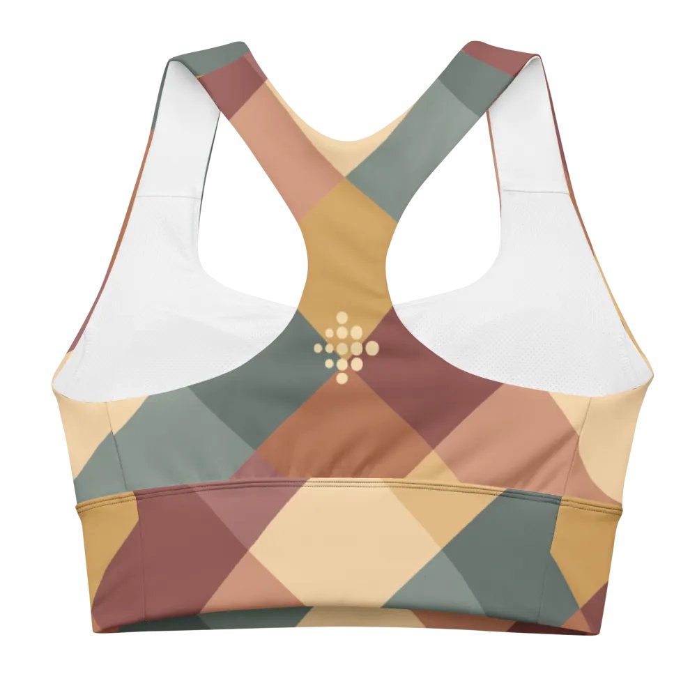 Abstract pastel geometric Longline Sports Bra product image (3)