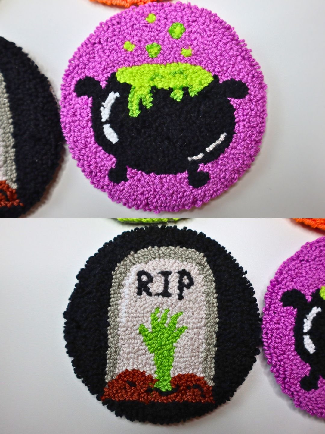 Spooky Halloween Punch Needle Coasters Pattern (Digital PDF Pattern) product image (2)