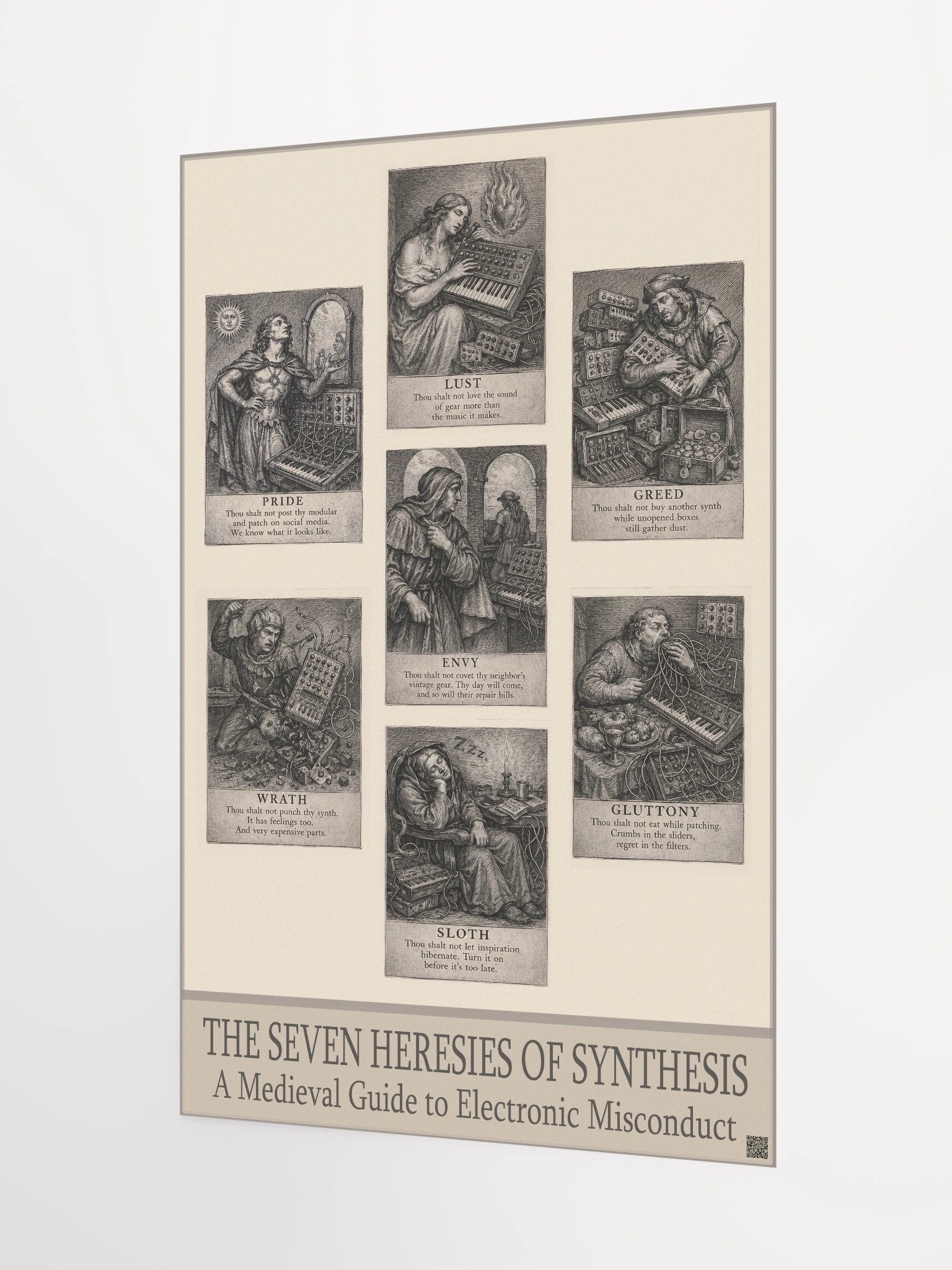 THE SEVEN HERESIES OF SYNTHESIS, by Frank Fonik, Techno EDM Matte Paper Poster product image (2)