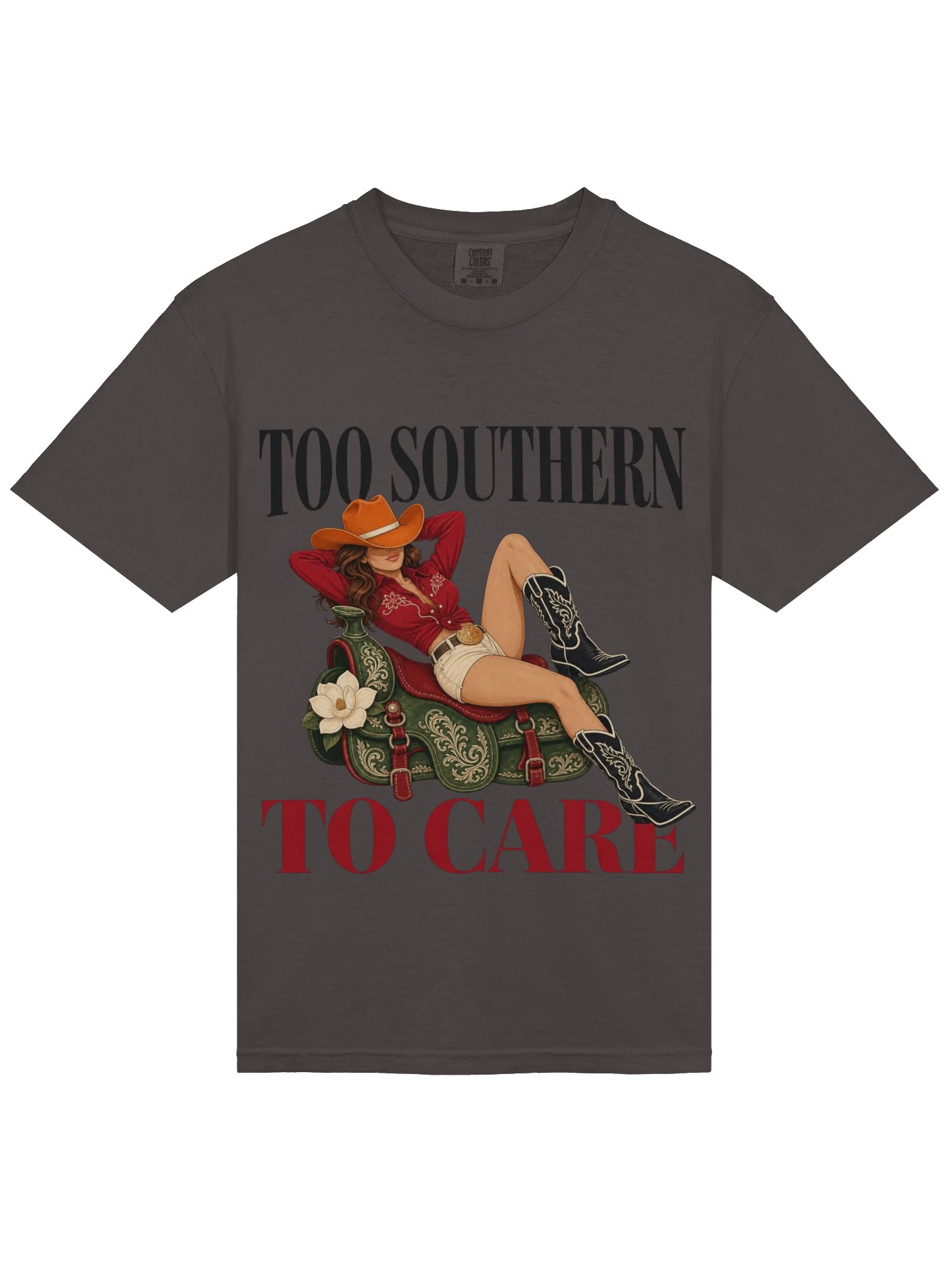 Vintage Cowgirl T-Shirt - Too Southern To Care Western Pin Up Shirt - Retro Country Music Graphic Tee - Western Aesthetics Unisex T-Shirt product image (11)