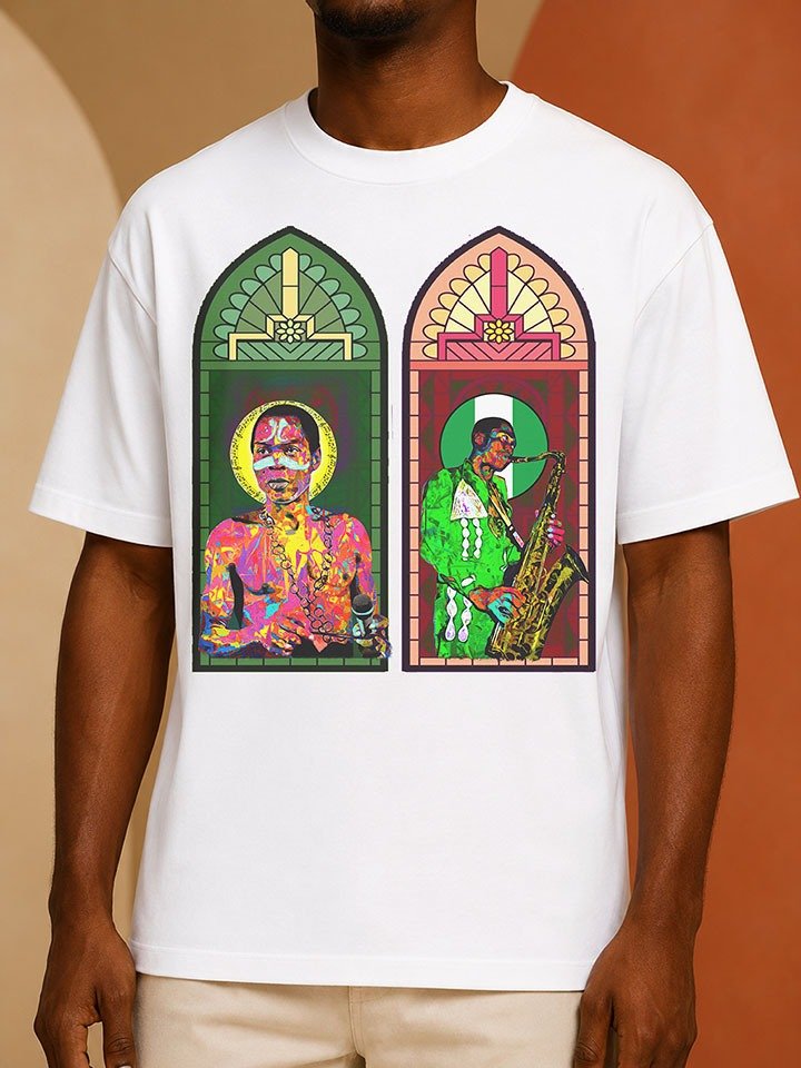 Fela Kuti Stained Glass T-Shirt | Afrobeat Legend Tee | Pan-African art product image (1)