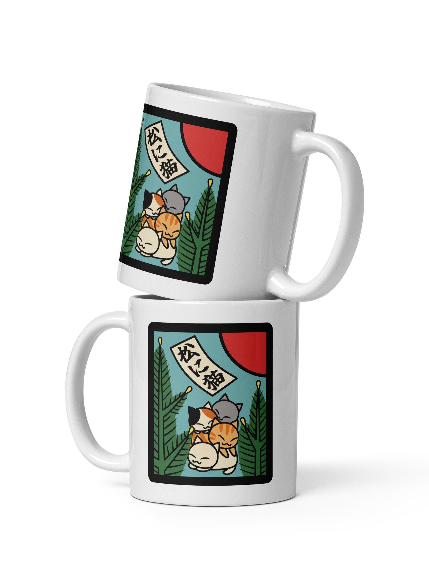 January Hanafuda Japanese Playing Card Cat 11 oz Mug product image (3)