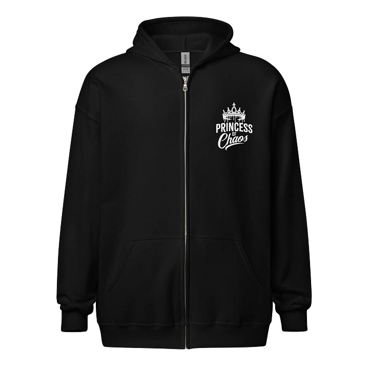 Princess of Chaos Tiara Zip Hoodie - White Text product image (1)