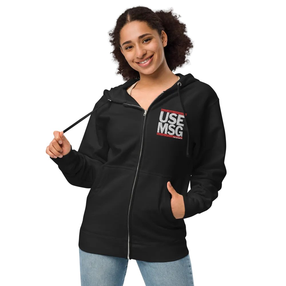 USE MSG ZIPPED HOODIE product image (1)