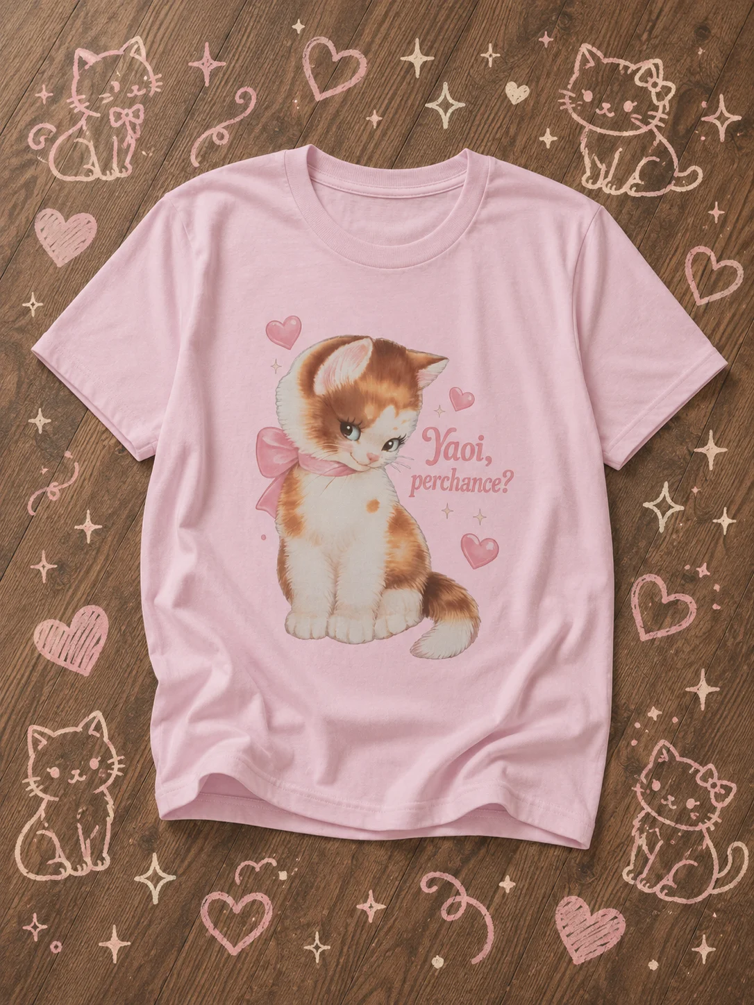 Yaoi, Perchance? | Cute Kitten BL Graphic Tee product image (1)