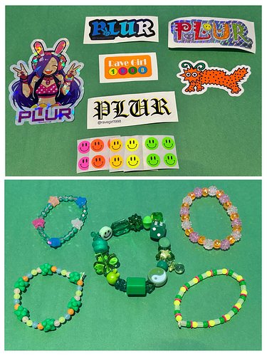 traded with @ravegirl1998 !!!! 💚 #plur #kandi #kanditrade