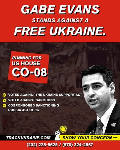 Colorado's district 8 congressman @evansforcolorado had his first chance to vote on assistance for Ukraine and chose to vote ...