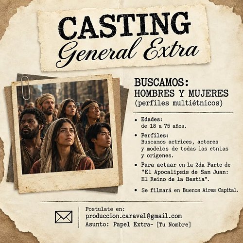 📢 ¡¡ATENCIÓN TALENTOS: NUEVO CASTING!! 🎭✨

Estamos buscando gente para nuestro próximo proyecto.

📩 ¿Cómo sumarte? Mandanos t...