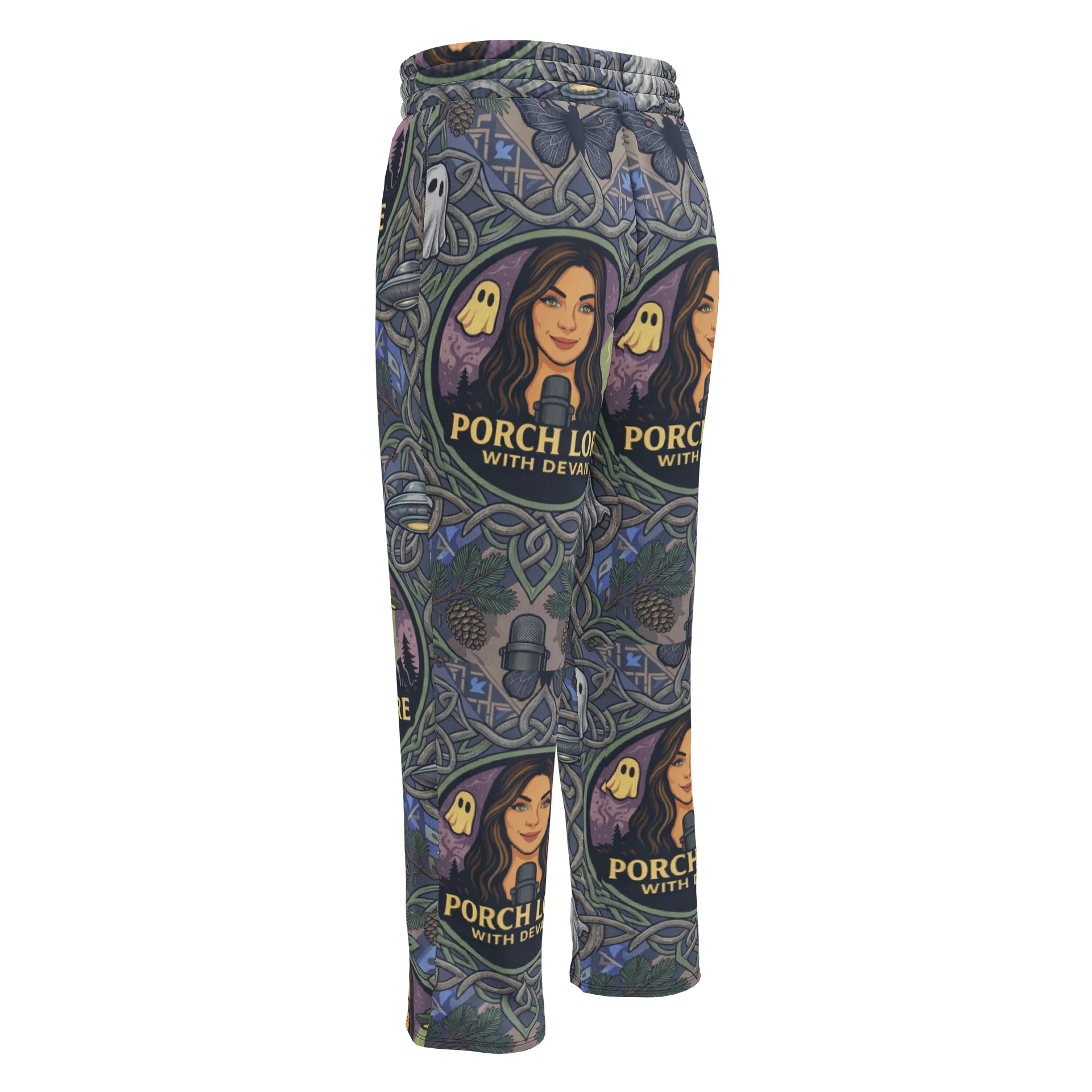 PORCH LORE DEVAN PERIWINKLE MOTH UNISEX WIDE LEG JOGGERS product image (3)
