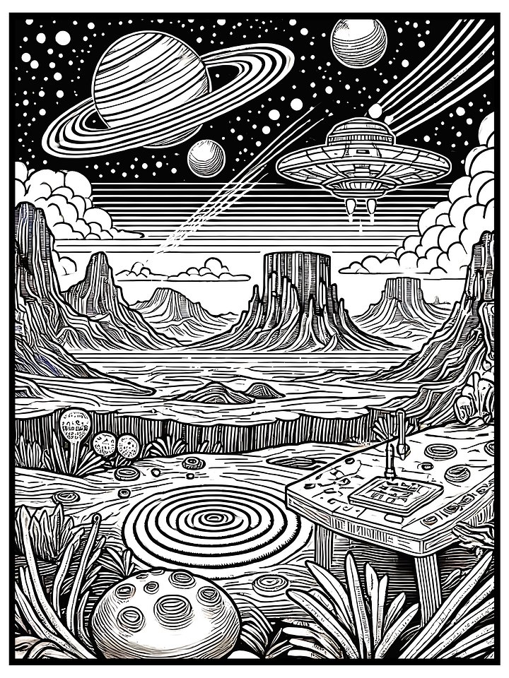 👽 3 Alien Planetary Launches Coloring Pages – Free Printable Set | MoonFun.Shop Launch Special product image (1)