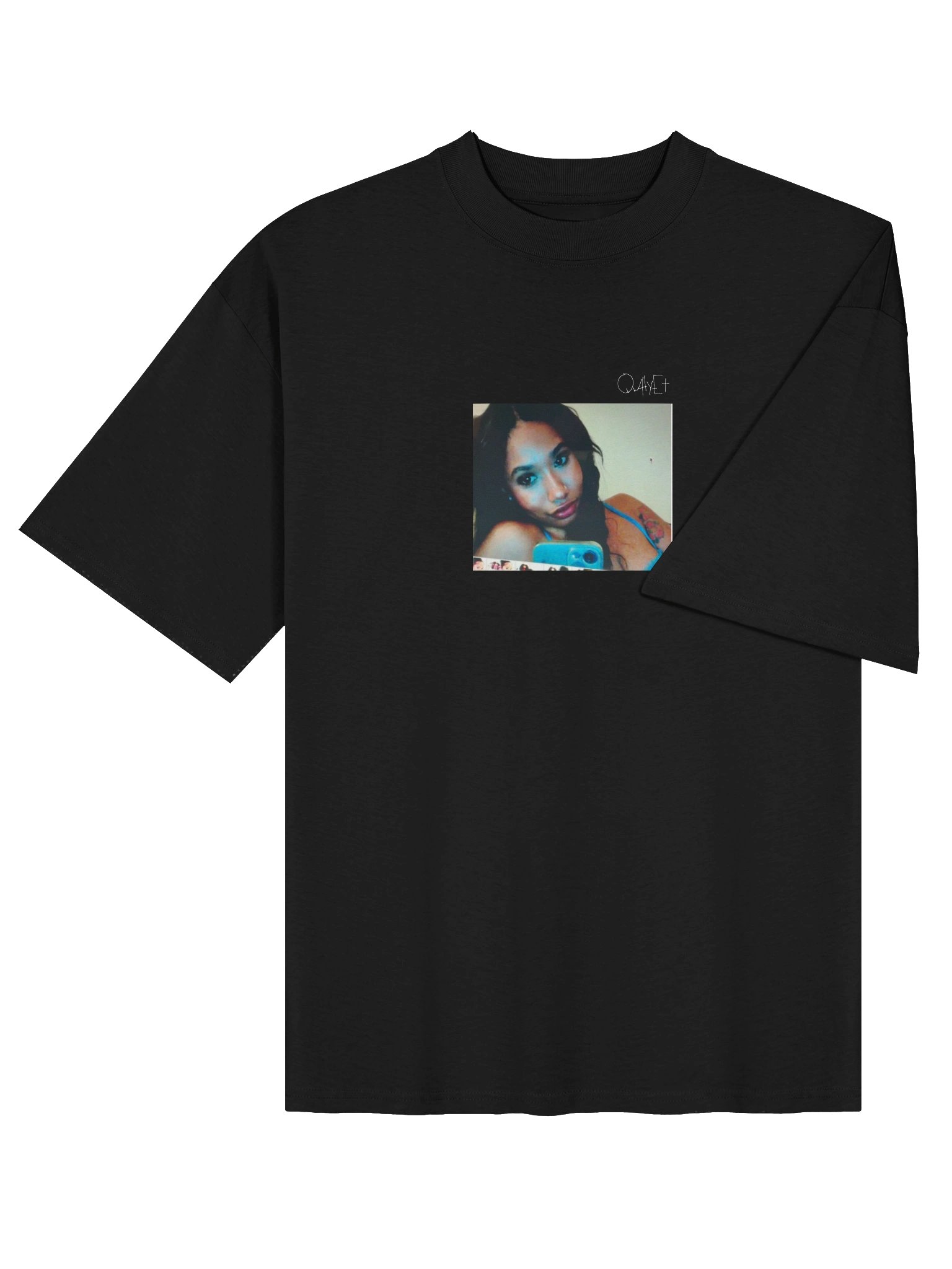 QWHYET BADDIE Oversized Tee (WHITE LOGO) product image (8)
