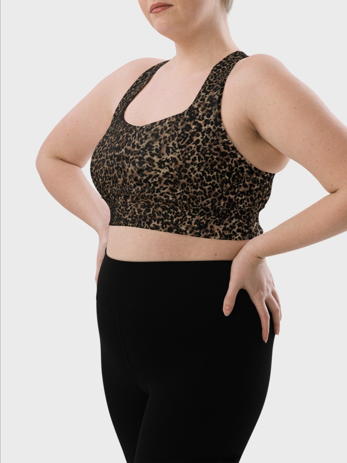 High-Impact Bra "Chic Dark Brown Leopard" Printed product image (8)