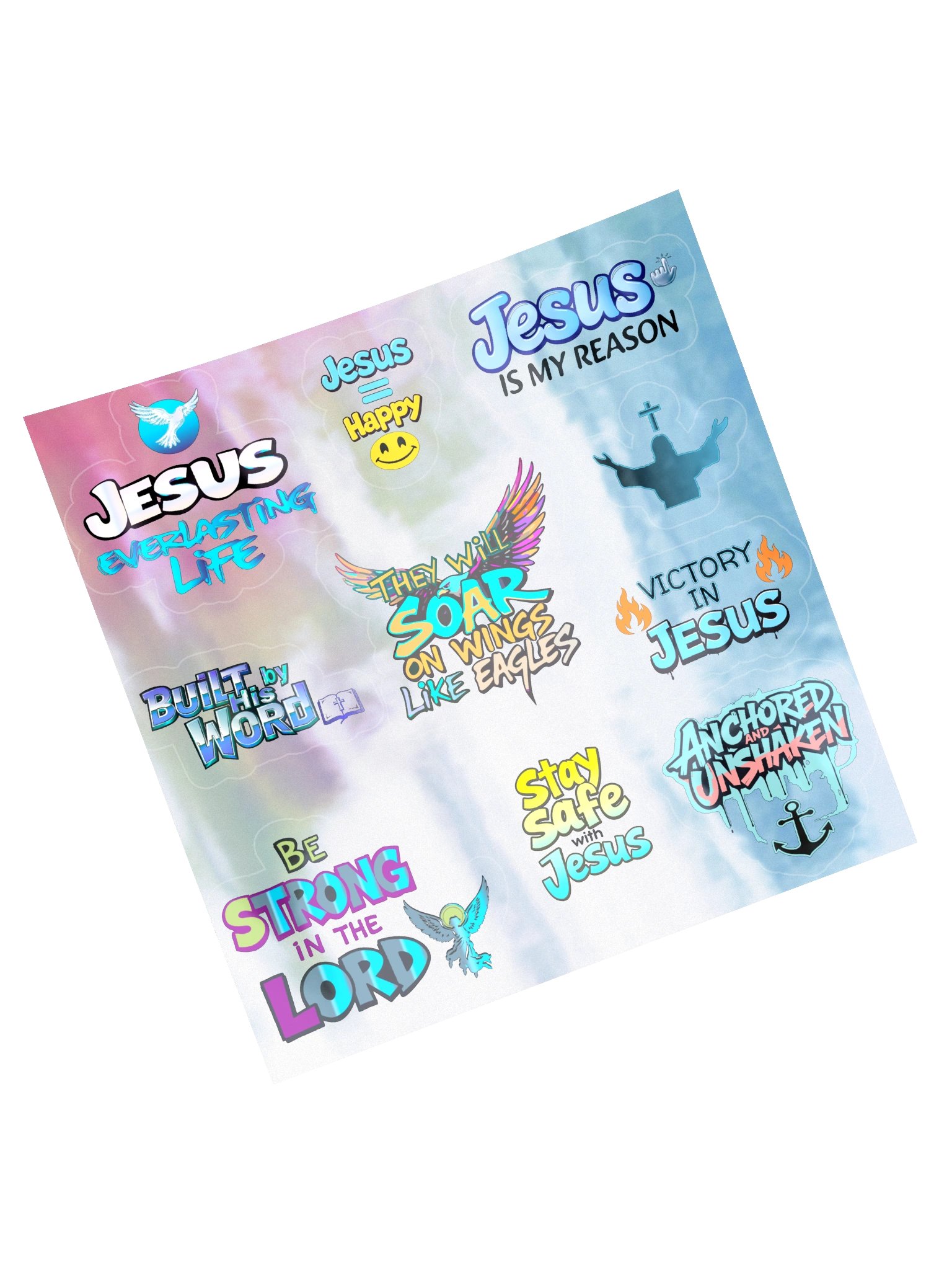 They Will Soar Bible Verse Holographic Sticker Sheet product image (5)