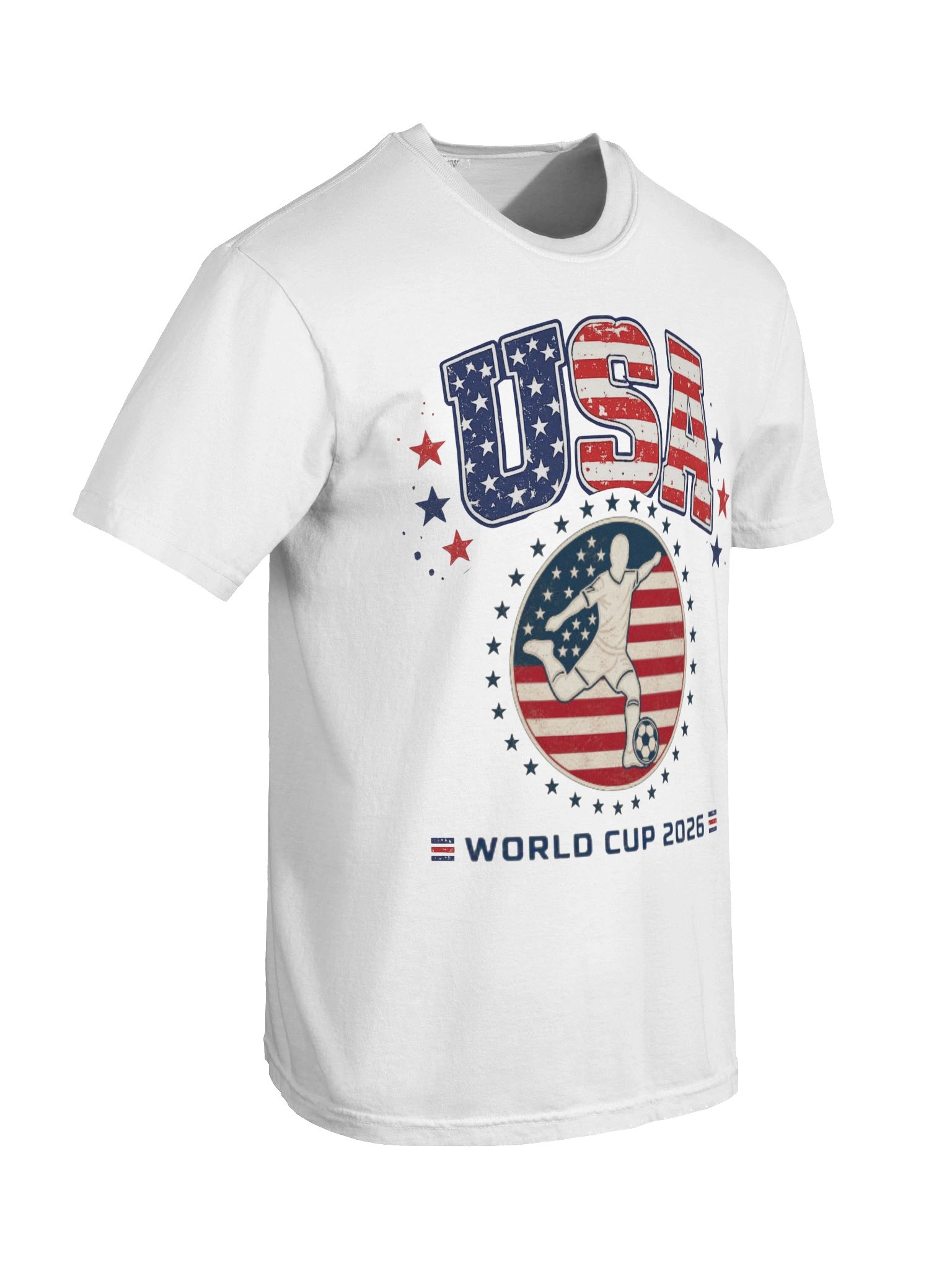 USA Soccer 2026 T-Shirt | Patriotic Soccer Graphic Tee | Fan Shirt Red White Blue Stars & Stripes product image (6)