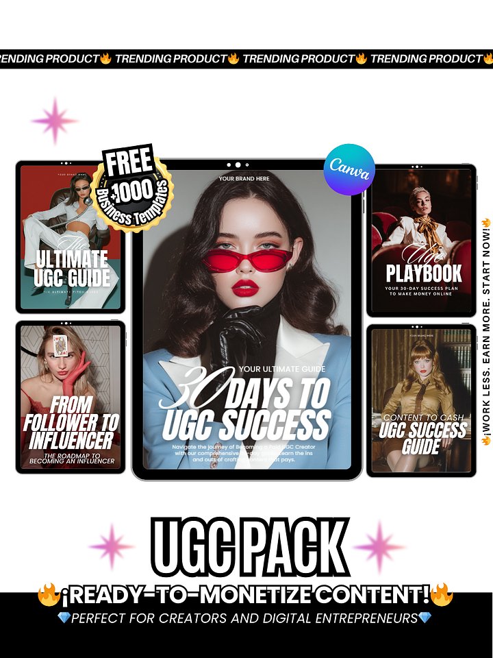 6 UGC Ebooks & Portfolio Templates | MRR PLR Bundle product image (1)