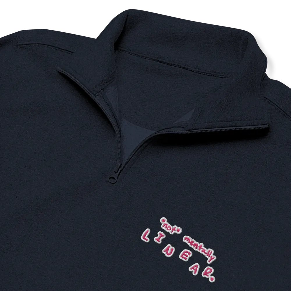*not* mentally linear. (pink bubble design) embroidered quarter zip product image (11)