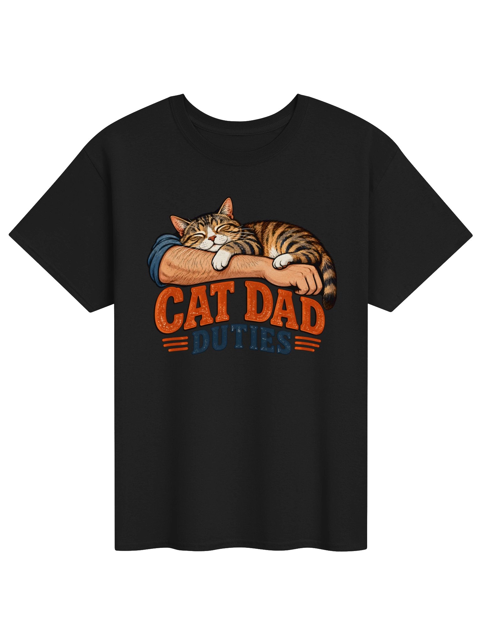 Cat Dad Duties T-Shirt – Funny Vintage Cat Lover Shirt for Men