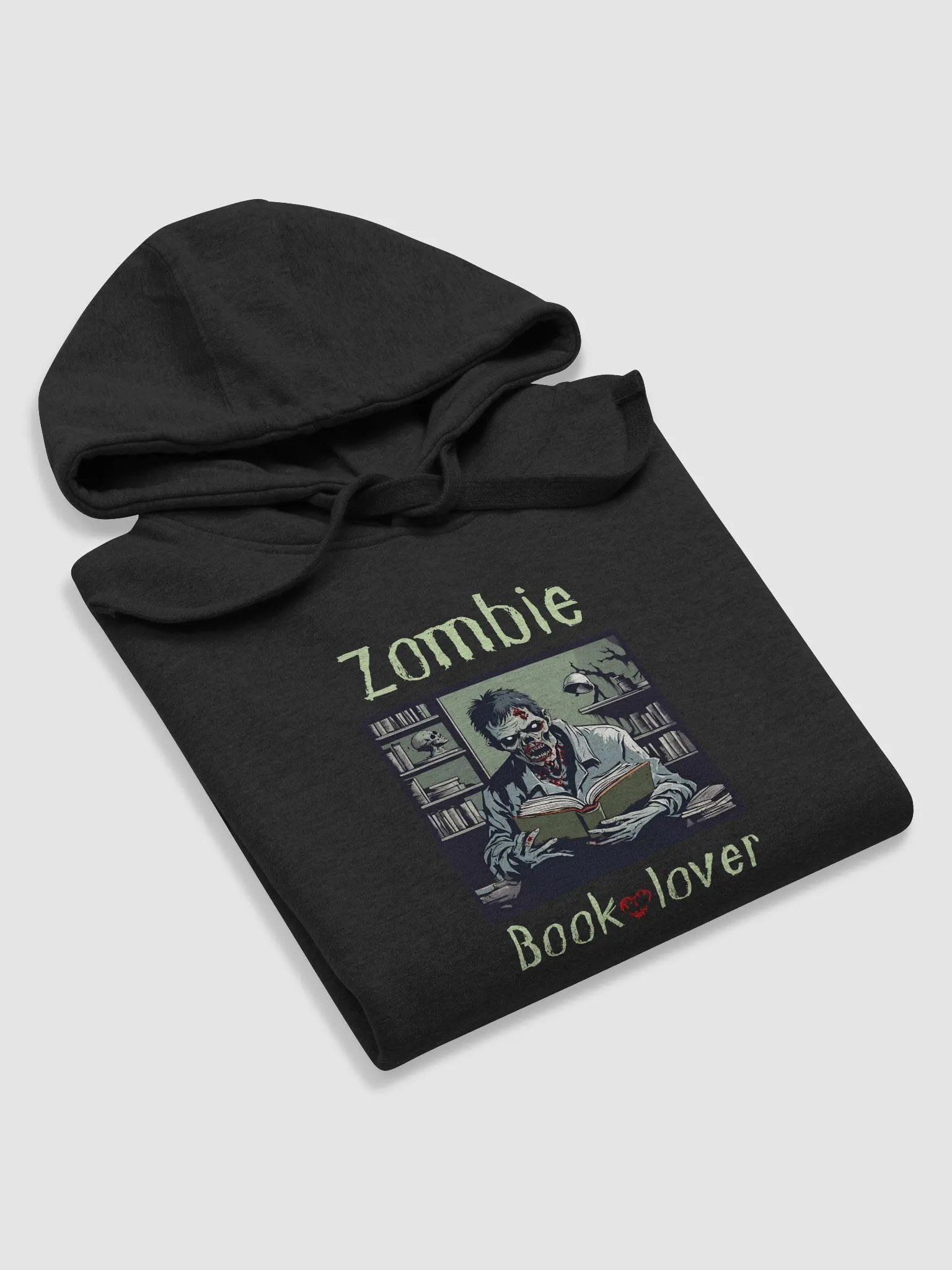 Zombie Book Lover Man - Black Unisex Hoodie product image (5)