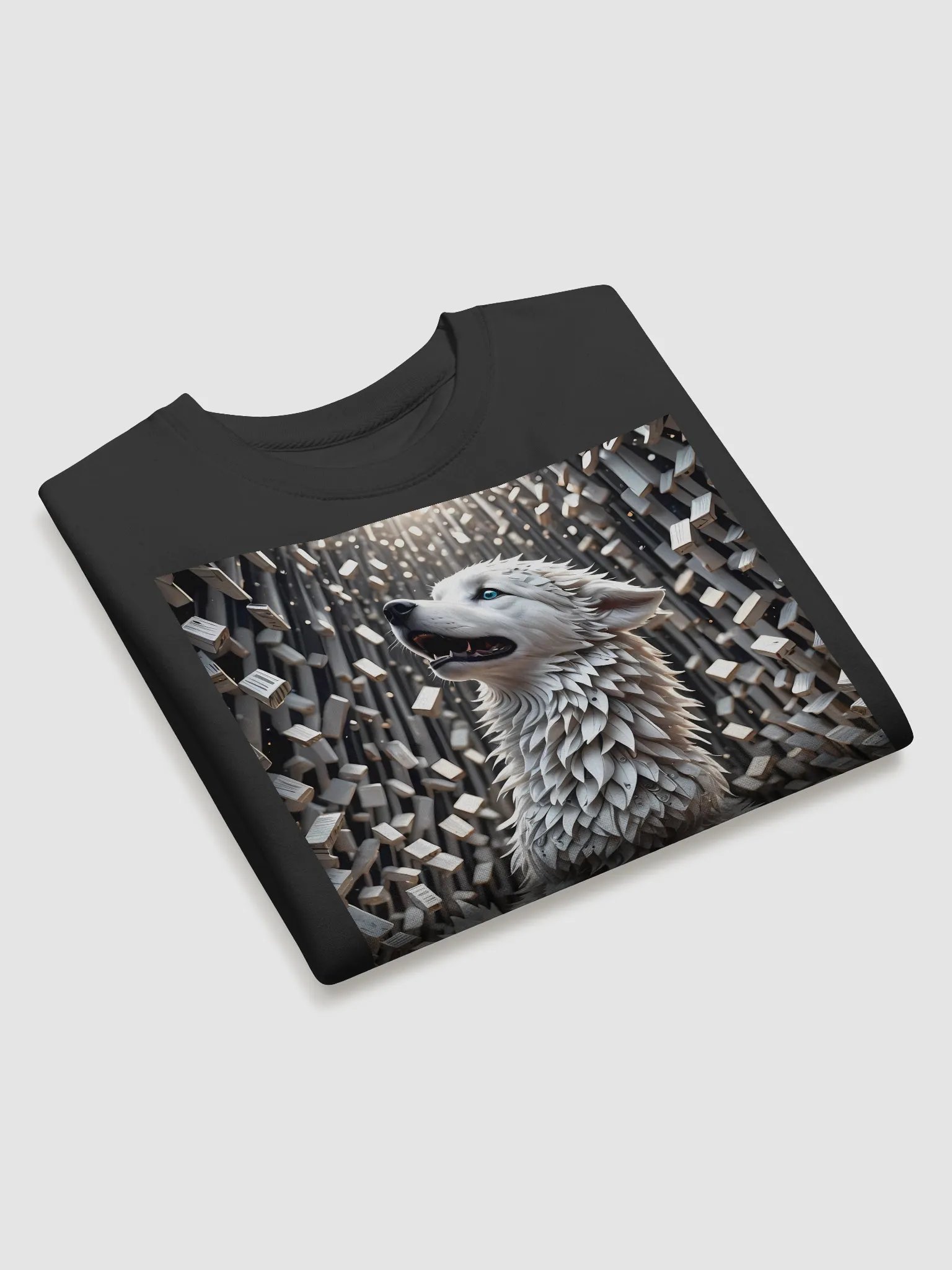 Futuristic white Wolf Feather Sweatshirt product image (3)