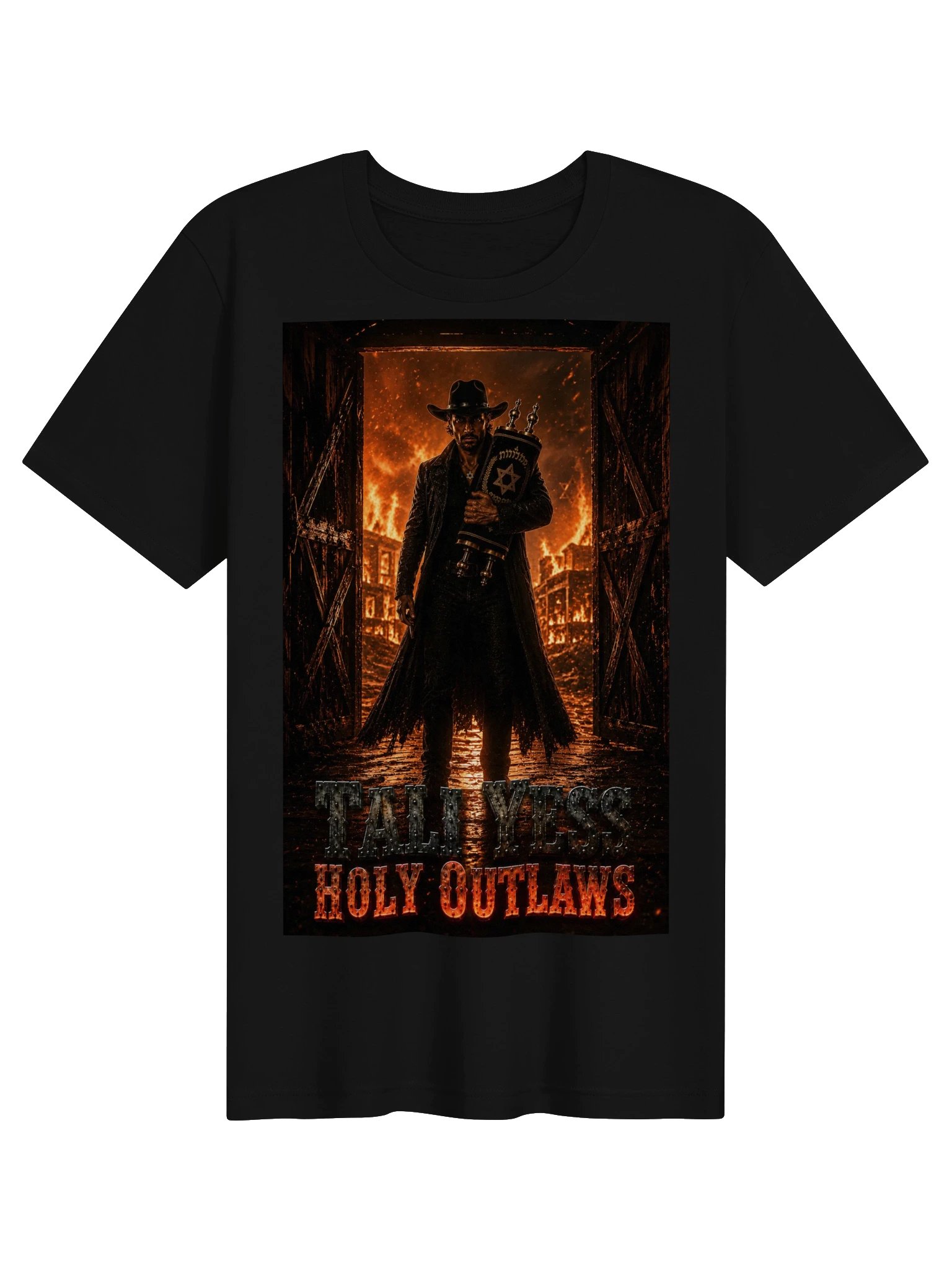 Tali Yess Holy Outlaws — Pose 5 Black T-Shirt product image (1)
